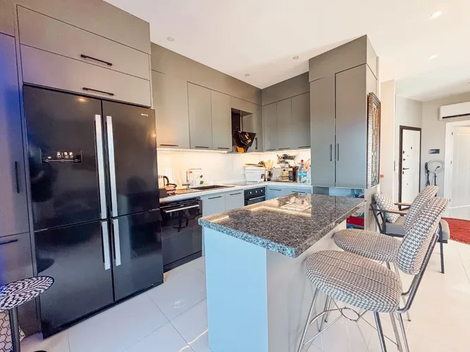 Furnished 2+1 Apartment with Mountain and Sea View in the Center 