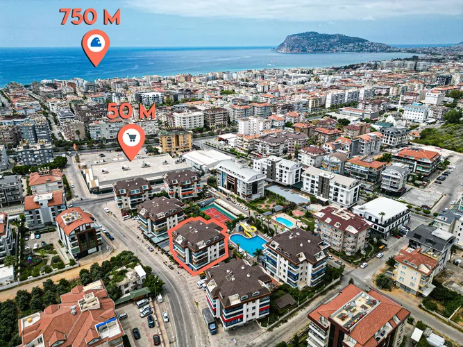 120 m² FURNISHED 3+1 APARTMENT IN A RESIDENTIAL COMPLEX IN ALANYA OBA