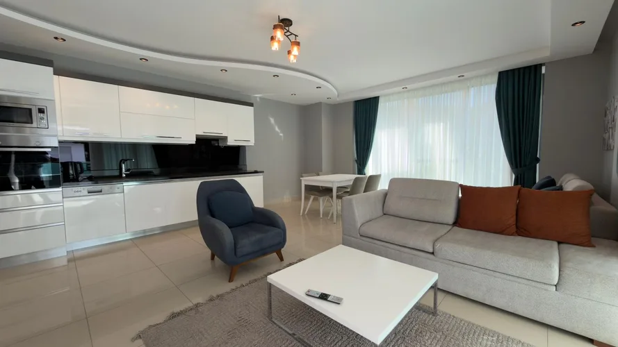Квартира с 1 спальней на первой линии моря в Konak Seaside, Аланья, Interior - 4